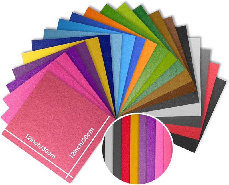 Rebehari 12" x 12" Felt Fabric Sheets for Crafts, Squares Felt Fabric Sheets, 1mm Thick, Non-Woven Felt Paper for DIY Sewing Craft, 2pcs (Brown) - Image 4